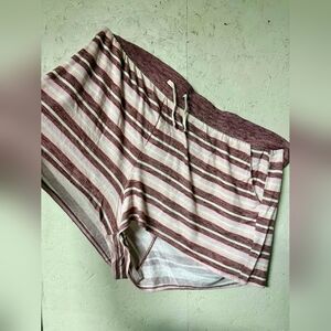 Torrid Burgundy and White Striped Pajama Shorts